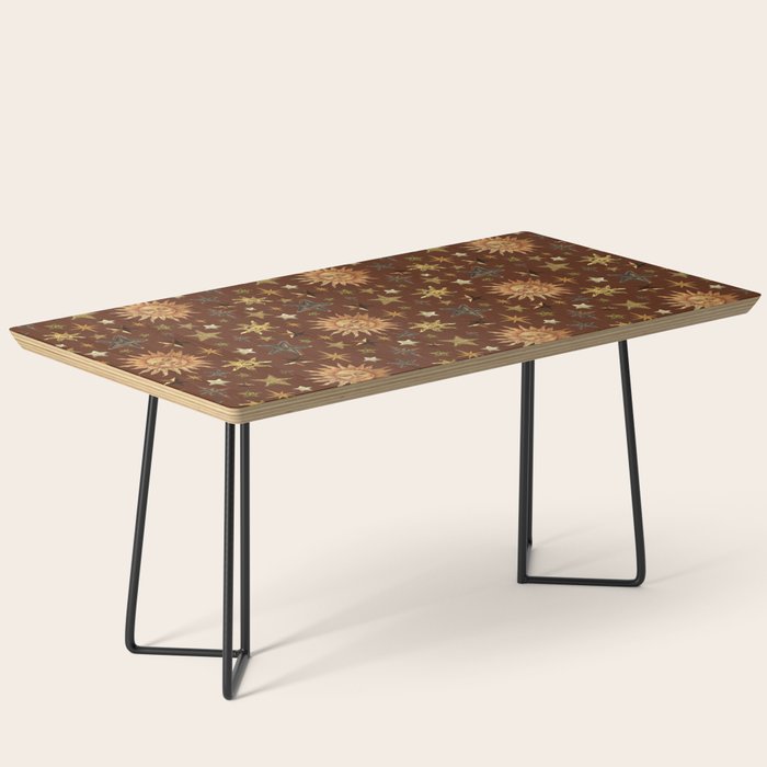 Vintage Star Collage Print in Rust Coffee Table Gallery Image 1