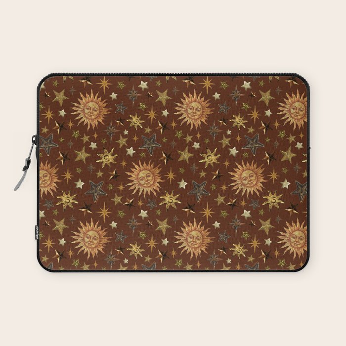 Vintage Star Collage Print in Rust Laptop Sleeve Gallery Image 1