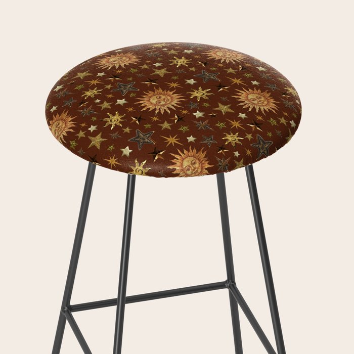 Vintage Star Collage Print in Rust Stool Gallery Image 2