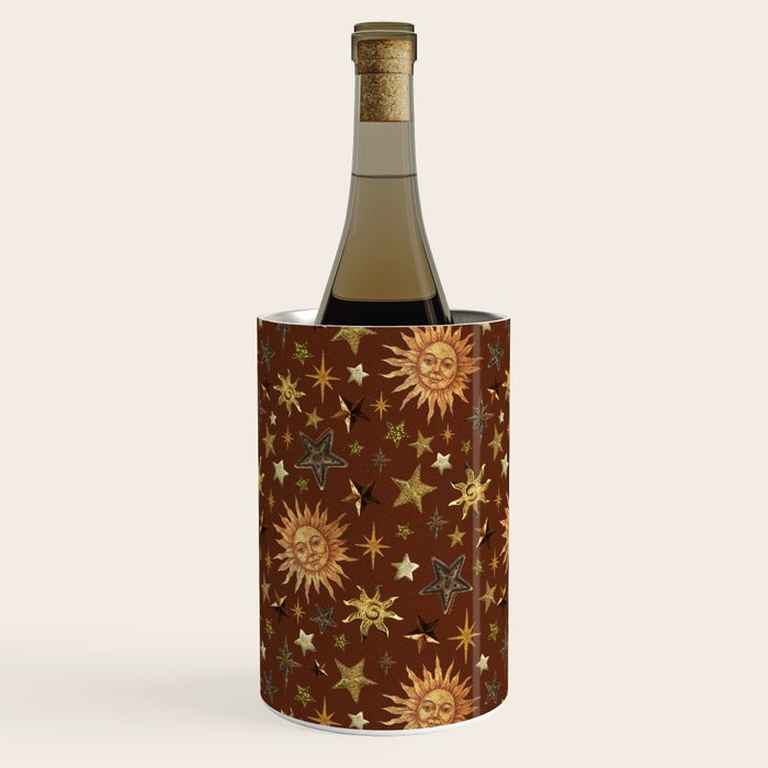 Vintage Star Collage Print in Rust Wine Chiller Gallery Image 1