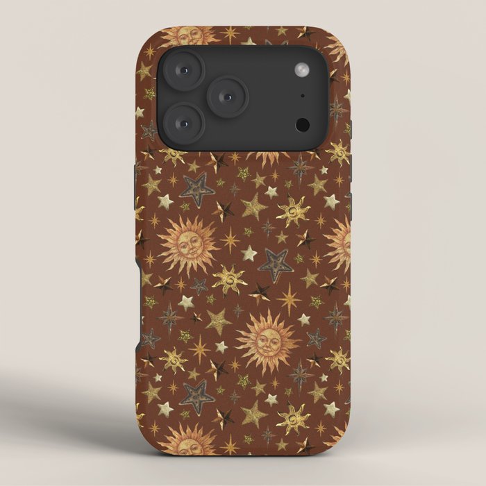 Vintage Star Collage Print in Rust iPhone Case Gallery Image 3