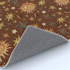 Vintage Star Collage Print in Rust Rug Gallery Image 4