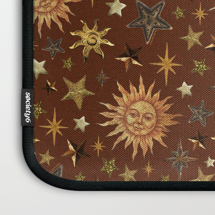 Vintage Star Collage Print in Rust Laptop Sleeve Gallery Image 3