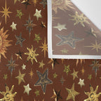 Vintage Star Collage Print in Rust Wall Tapestry Gallery Image 3