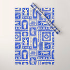 Vintage tropical summer patchwork tapestry pattern Wrapping Paper Gallery Image 1