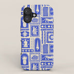Vintage tropical summer patchwork tapestry pattern iPhone Case Gallery Image 1