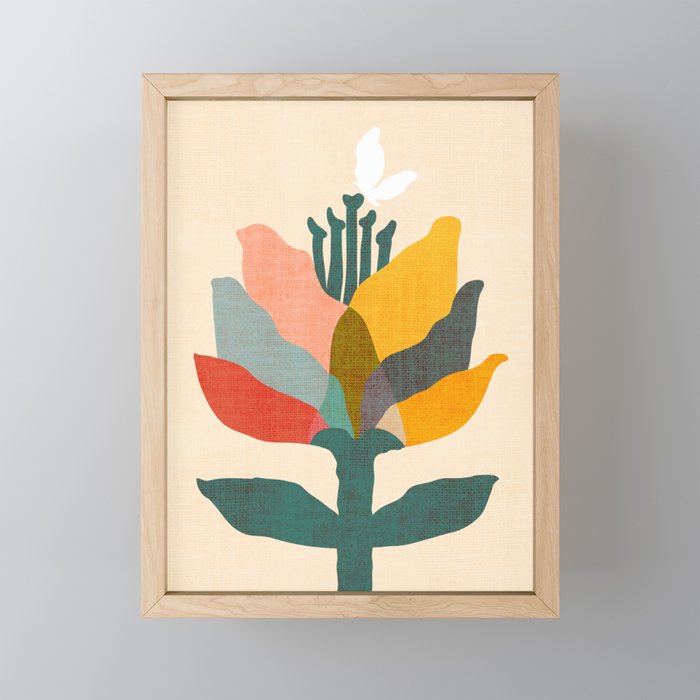 Flower and butterfly Mini Art Print Gallery Image 1