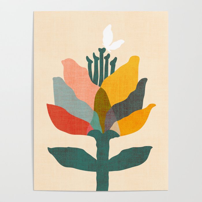 Flower and butterfly Poster Gallery Image 1