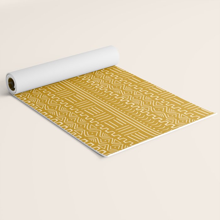 Mud Cloth on Mustard Yoga Mat Gallery Image 2