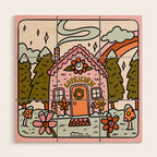 Capricorn Gingerbread House Wood Wall Art Gallery Image 1