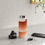 Mid Century Modern Geometric 89 in Terracotta Shades (Rainbow Abstract) Water Bottle Gallery Image 4