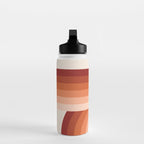Mid Century Modern Geometric 89 in Terracotta Shades (Rainbow Abstract) Water Bottle Gallery Image 3