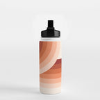 Mid Century Modern Geometric 89 in Terracotta Shades (Rainbow Abstract) Water Bottle Gallery Image 2