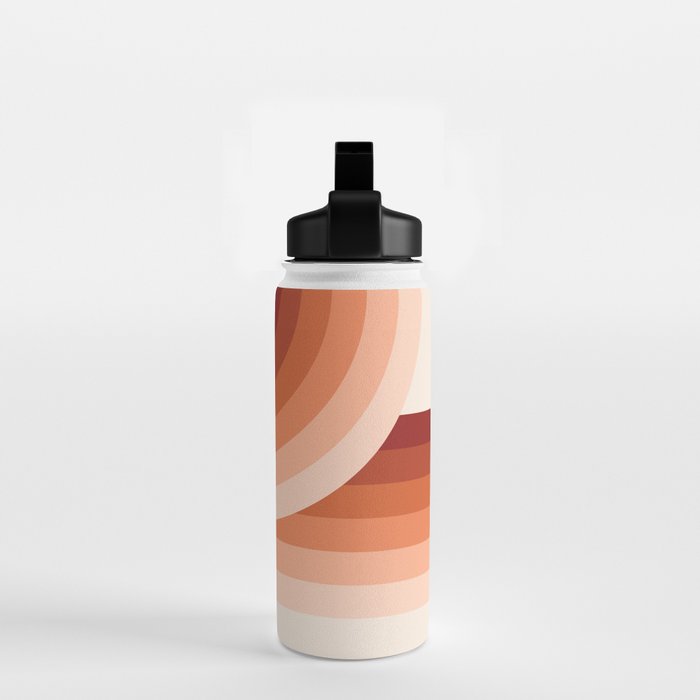 Mid Century Modern Geometric 89 in Terracotta Shades (Rainbow Abstract) Water Bottle Gallery Image 2
