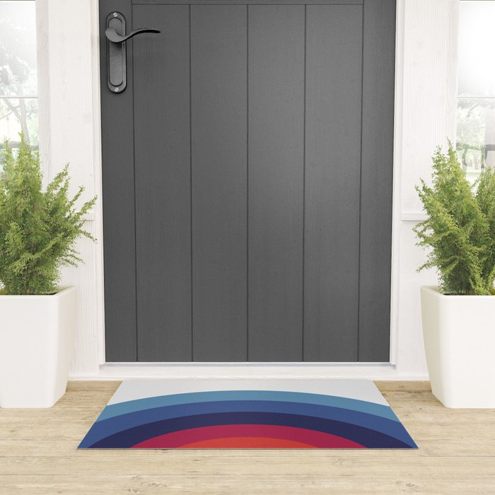 Retro Sunset Wave Vibes Welcome Mat Gallery Image 3