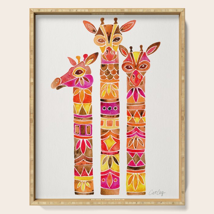 Giraffes - Fiery Palette Serving Tray Gallery Image 1