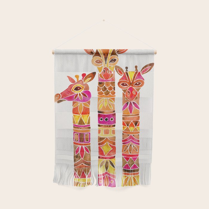 Giraffes - Fiery Palette Wall Hanging Gallery Image 1