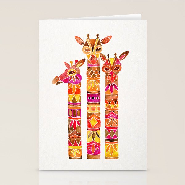 Giraffes - Fiery Palette Stationery Card Gallery Image 2