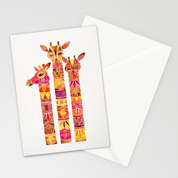 Giraffes - Fiery Palette Stationery Card Gallery Image 2