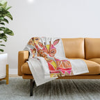 Giraffes - Fiery Palette Throw Blanket Gallery Image 1