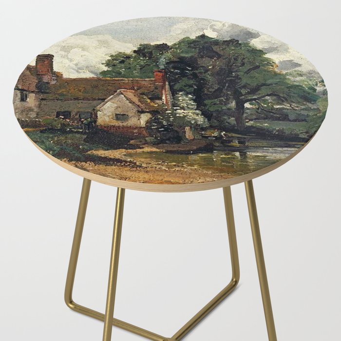Vintage painting of a house by John Constable Side Table Gallery Image 2
