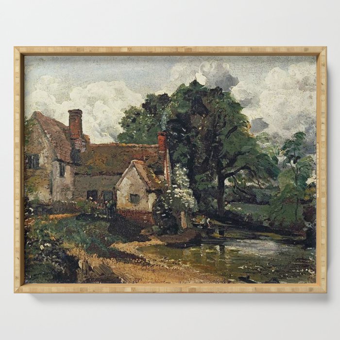 Vintage painting of a house by John Constable Serving Tray Gallery Image 1