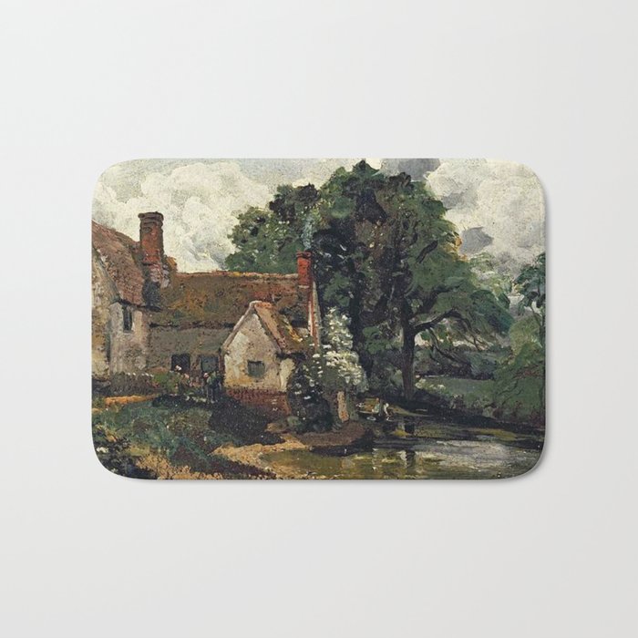 Vintage painting of a house by John Constable Bath Mat Gallery Image 1