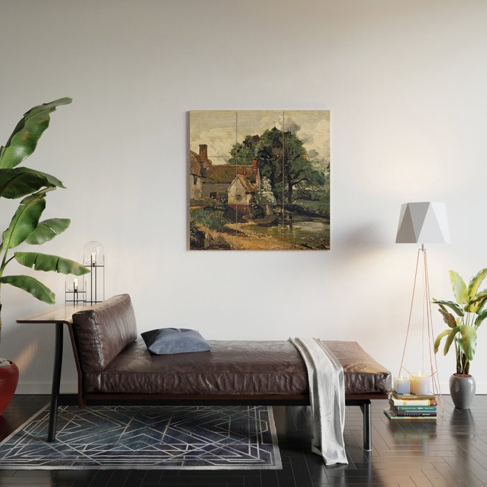 Vintage painting of a house by John Constable Wood Wall Art Gallery Image 2