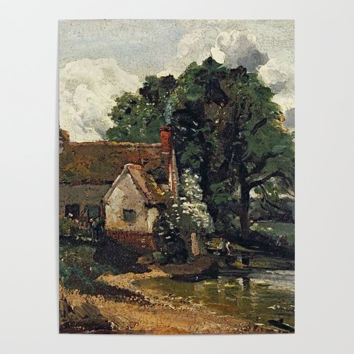 Vintage painting of a house by John Constable Poster Gallery Image 1