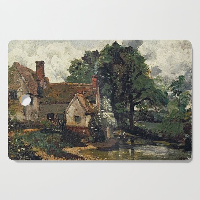 Vintage painting of a house by John Constable Cutting Board Gallery Image 1
