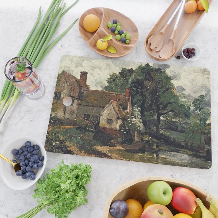 Vintage painting of a house by John Constable Cutting Board Gallery Image 2