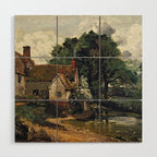 Vintage painting of a house by John Constable Wood Wall Art Gallery Image 1