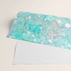 Blue Green Dreamy Marble, Minimal Abstract Pastel Graphic Design Eclectic Bohemian Painting Texture Wrapping Paper Gallery Image 2