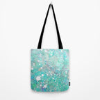Blue Green Dreamy Marble, Minimal Abstract Pastel Graphic Design Eclectic Bohemian Painting Texture Tote Bag Gallery Image 2