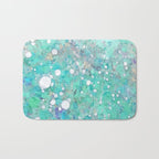 Blue Green Dreamy Marble, Minimal Abstract Pastel Graphic Design Eclectic Bohemian Painting Texture Bath Mat Gallery Image 1
