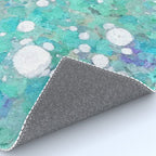 Blue Green Dreamy Marble, Minimal Abstract Pastel Graphic Design Eclectic Bohemian Painting Texture Rug Gallery Image 4