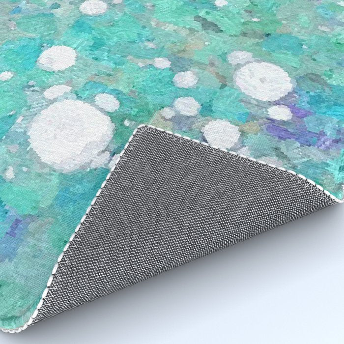 Blue Green Dreamy Marble, Minimal Abstract Pastel Graphic Design Eclectic Bohemian Painting Texture Rug Gallery Image 4