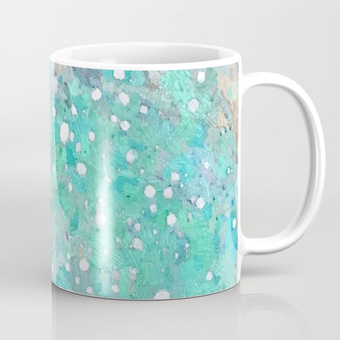 Blue Green Dreamy Marble, Minimal Abstract Pastel Graphic Design Eclectic Bohemian Painting Texture Coffee Mug Gallery Image 1