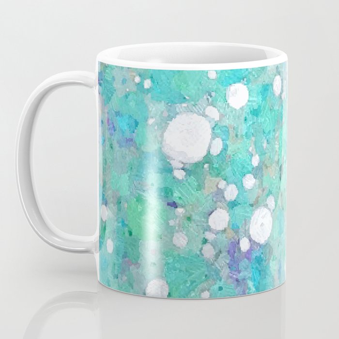 Blue Green Dreamy Marble, Minimal Abstract Pastel Graphic Design Eclectic Bohemian Painting Texture Coffee Mug Gallery Image 3