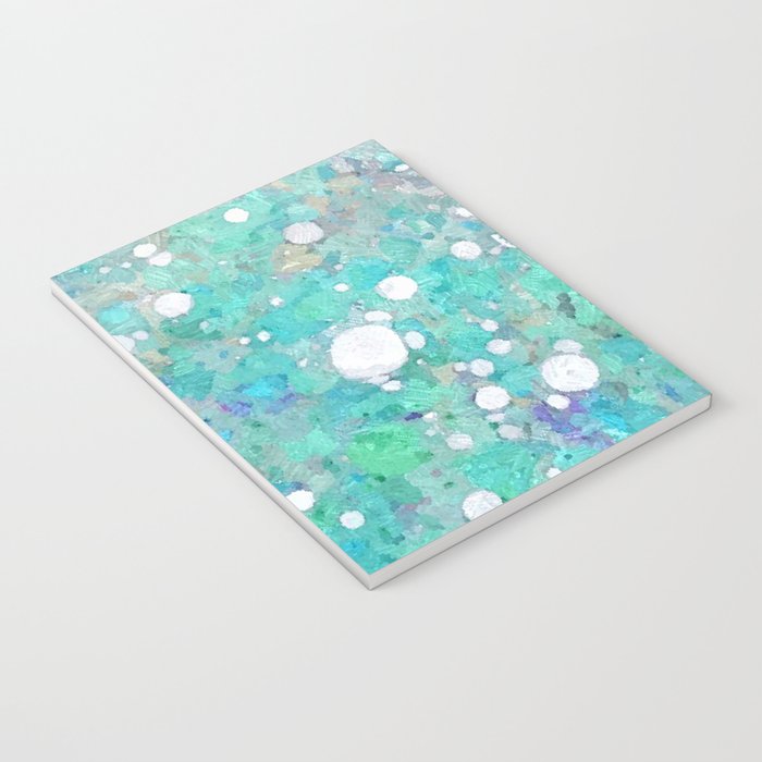 Blue Green Dreamy Marble, Minimal Abstract Pastel Graphic Design Eclectic Bohemian Painting Texture Notebook Gallery Image 3