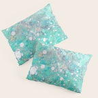 Blue Green Dreamy Marble, Minimal Abstract Pastel Graphic Design Eclectic Bohemian Painting Texture Pillow Sham Gallery Image 3
