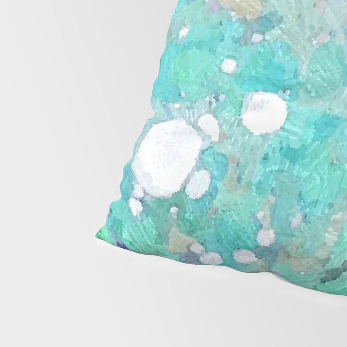 Blue Green Dreamy Marble, Minimal Abstract Pastel Graphic Design Eclectic Bohemian Painting Texture Pillow Sham Gallery Image 4