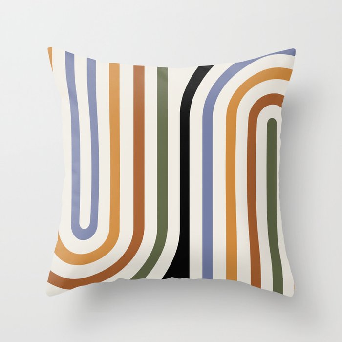 Bold Curvature Stripes VIII Throw Pillow Gallery Image 6