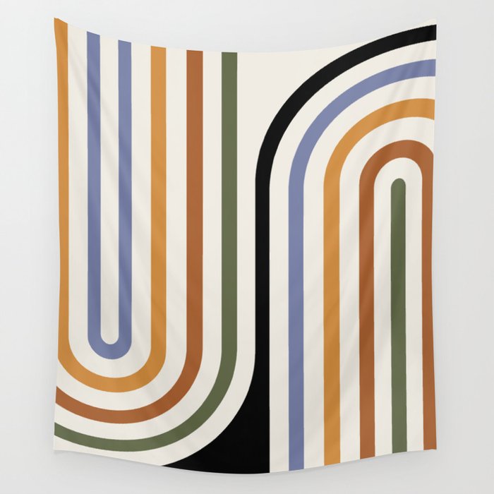 Bold Curvature Stripes VIII Wall Tapestry Gallery Image 1