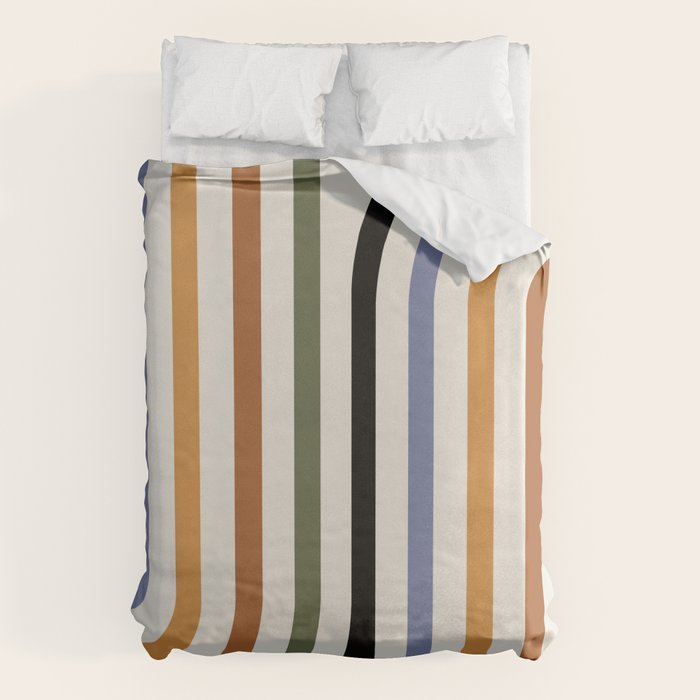 Bold Curvature Stripes VIII Duvet Cover Gallery Image 1