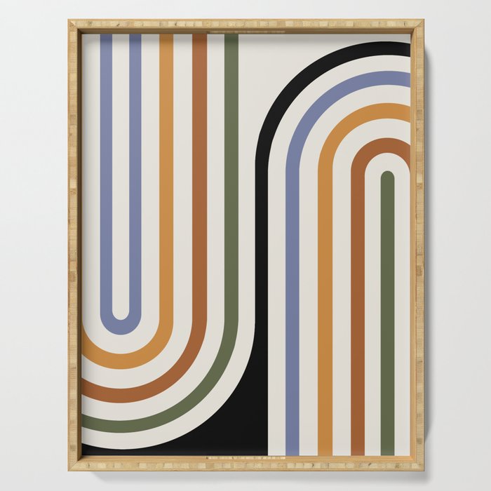 Bold Curvature Stripes VIII Serving Tray Gallery Image 1