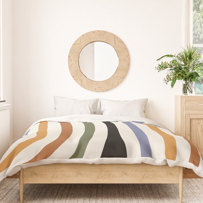 Bold Curvature Stripes VIII Duvet Cover Gallery Image 3