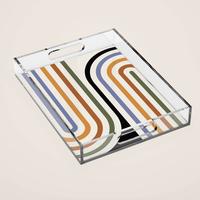 Bold Curvature Stripes VIII Acrylic Tray Gallery Image 1