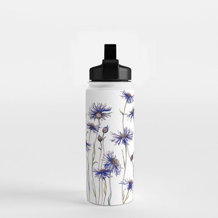 Blue Cornflowers, Illustration Water Bottle Gallery Image 2