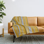 Dark Gray, Dark Goldenrod, and Goldenrod Colored Pattern of Stripes Throw Blanket Gallery Image 1